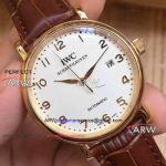 Perfect Replica IWC Portofino Automatic Watch - Gold Case Arabic Markers
